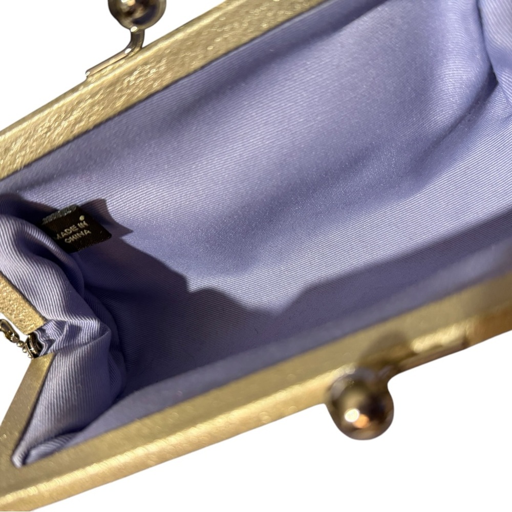 Coach Metallic Champagne Signature Kisslock Frame Wristlet/Clutch - Picture 8 of 8